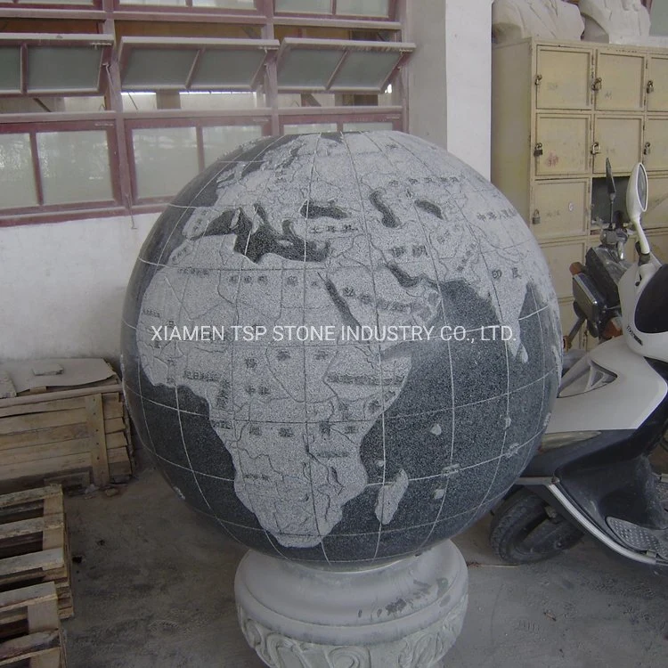 Black Granite Stone Garden Sculpture for Garden Landscape