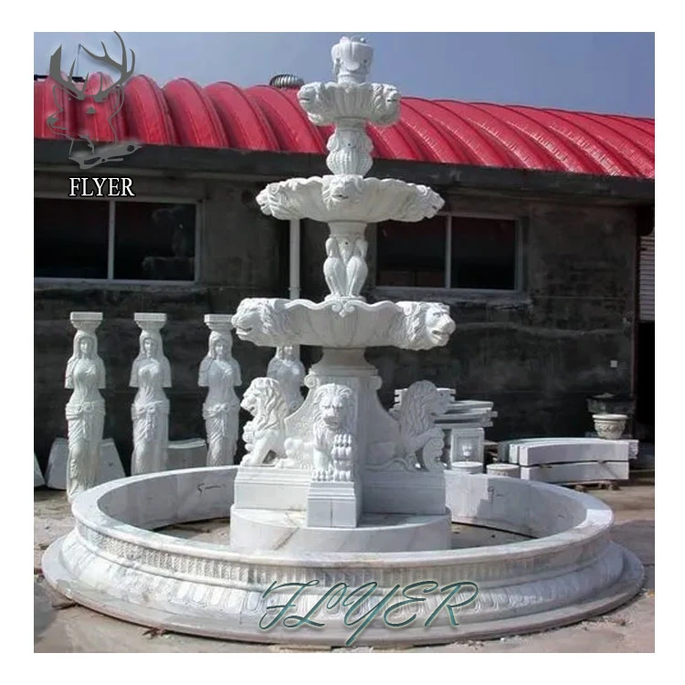 Hot Sale Hand Carving Nature White Marble Stone Water Fountain