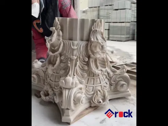 Colonna in marmo bianco interno lucido con scultura architettonica per la decorazione della casa