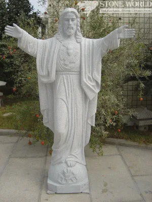 Chiesa cattolica di Cristo in pietra di marmo/granito intagliata a mano personalizzata Scultura religiosa di Gesù per la decorazione domestica del giardino